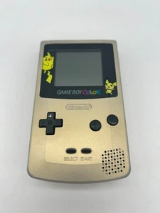 NINTENDO GAMEBOY COLOR GBC GOLD SILVER CONSOLE Polemon Pikachu Handheld System - Picture 1 of 9