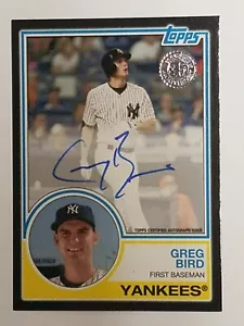 2018 Topps #83A-GB GREG BIRD '83 AUTOGRAPH BLACK Yankees 74/99 - Picture 1 of 3
