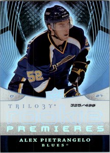 2008-09 Upper Deck Trilogy Blues Hockey Card #164 Alex Pietrangelo Rookie /499