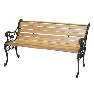 Artículo de segunda mano banco de jardín MCW-F98, asiento banco de madera 2 plazas 125 cm 20 kg marrón claro - Imagen 1 de 8