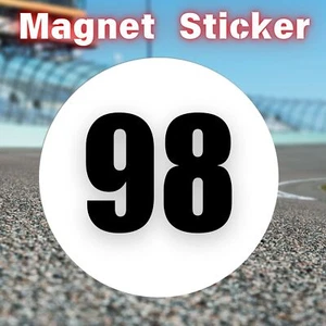 10" Diameter Round Circle Magnetic Autocross Number 98 Magnet 2pcs - Bild 1 von 1