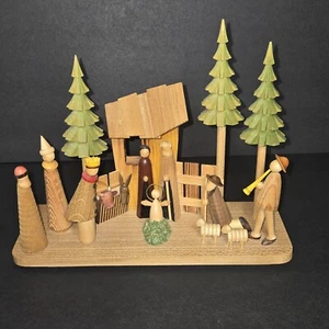 Belén de madera vintage hecho en Polonia por S Sitarski y J Fedorowicz - Imagen 1 de 14