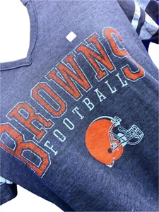 NFL Cleveland Browns Tri-Blend Notch V-Neck T-Shirt Damen X-Large Neu mit Etikett - Bild 1 von 2