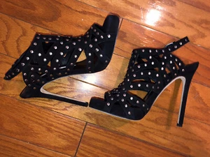Camilla Skovgaard 'Turns' black suede studded stiletto platform heels shoes 7.5 - Picture 1 of 9
