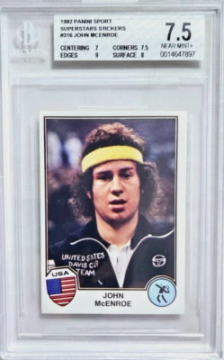 1981 Panini Sport Superstars #316 John McEnroe cartão de novato RC BGS 7,5 QUASE PERFEITO+ - Imagem 1 de 2