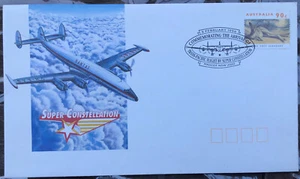 1996 AUSTRALIA THE ARRIVAL OF TRANS-PACIFIC FLIGHT BY SUPER CONSTELLATION COVER - Picture 1 of 1