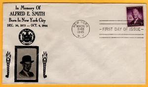 #937 3 Cent Alfred E. Smith November 26 1945 NYC, Mellone #32 W. G. Crosby - Picture 1 of 1