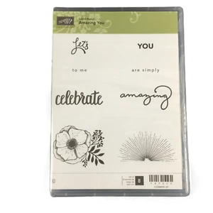 Stampin' Up! AMAZING YOU Stamp Set Inspirational Sentiments Flowers 8 Stamps - Picture 1 of 6