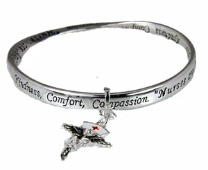 4030950 Nurse Bangle Bracelet RN Registered Nurse Angel Nursing School - Picture 1 of 1