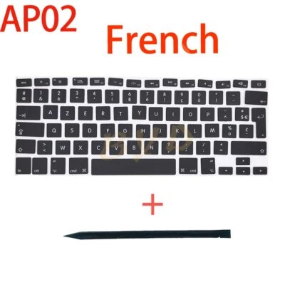 New French Keyboard Keys For Pro 13" 15" 17" A1278 A1286 A1297 Key Cap AP02 Type - Image 1 of 2