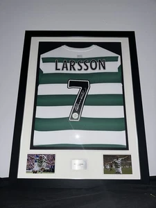 Henrik Larsson signed Celtic FC shirt framed with COA - Picture 1 of 11