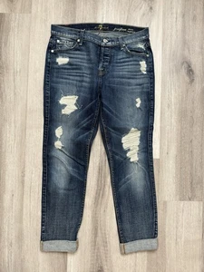 7 For All Mankind Button Fly Josefina Skinny Boyfriend Denim Jeans Women's 26 - Picture 1 of 6