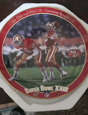 Plato Joe Montana 1994 Bradford Exchange 1994 Super Bowl XXIII de los 49ers de San Francisco  Foto 1 de 4