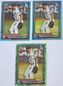 Chase Harlan 2024 Bowman Draft 3 Karten Lot: Lunar Glow, Sky Blue, Sky Blue Ref - Bild 1 von 1