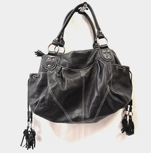 Osprey London Black Slouchy Tassel Shoulder Bag - Picture 1 of 7