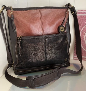 The Sak Crossbody Iris Brown Metallic Leather Shoulder Bag Purse Boho Classic - Bild 1 von 11