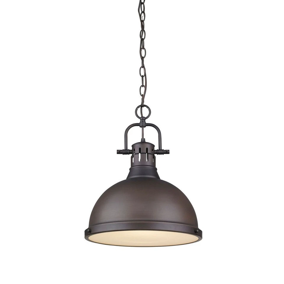 Golden Lighting 3602-l Rbz-rbz Duncan RBZ Pendant Light in Rubbed Bronze