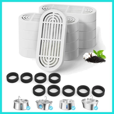 9 paquetes de fuente de agua para gatos para fuente de agua para gatos de 3,2 L/108 oz y 4 L/134 oz... Foto 1 de 4