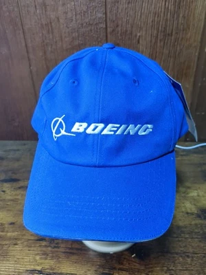 Official Boeing Airplane Jet Hat NWT Blue White Adjustable With Tags Label  - Image 1 of 4
