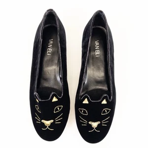 Zapatos para mujer Vaneli Agace de terciopelo negro cara de gato talla 9W nuevos en caja - Imagen 1 de 9