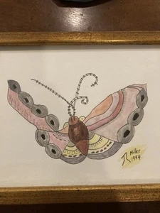 Feder und Tusche Kunst Original Zeichnungen gemacht mit geschärften Essstäbchen und farbiger Tusche - Bild 1 von 1