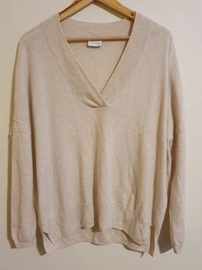 Zjoosh 100% Cashmere Oatmeal Cream Boyfriend Knit Jumper Perfect Condition - Picture 1 of 5