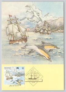 Australia First Fleet Teneriffe First Day of Issue #6 Postcard Boats Ships 1987 - Picture 1 of 2