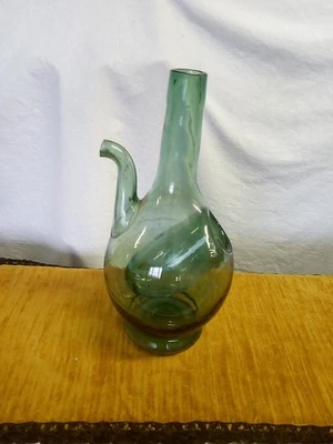 Antico Decanter Vetro Soffiato A Mano - Immagine 1 di 4