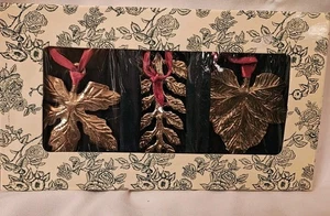 Vintage Bombay Company 3er Set Messing Blatt Ornamente - Bild 1 von 5
