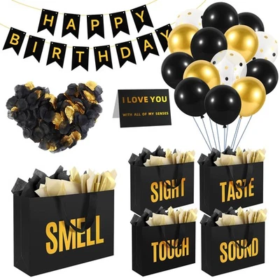 5 Senses подарочные пакеты для него ее с этикетками ткани бумаги и ручки, поставляется Wi... - Изображение 1 из 4