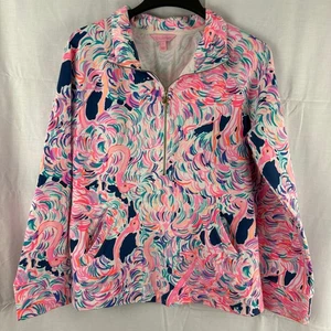 Sudadera Grande Lilly Pulitzer Skipper Popover Media Cremallera Estampado Flamenco  - Imagen 1 de 7