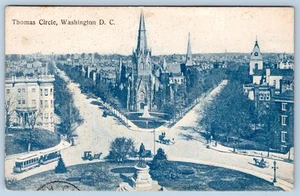 1908 THOMAS CIRCLE WASHINGTON DC TROLLEY CARS POSTAL DE FARMACIA DE AFFLECK - Imagen 1 de 2