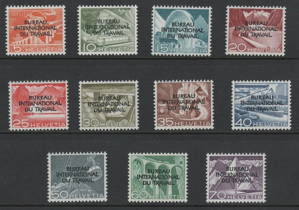 Suiza 1950 Oficina Internacional de Trabajo Oficiales Sc 3O83 - 3O93 NH VF CV $125 Foto 1 de 1
