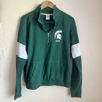 Suéter Pullover Rosa Victoria Secret Michigan State Spartans NCAA Talla Grande Foto 1 de 4