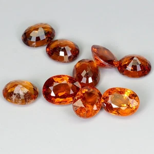 Oval Cut Color Change Hessonite Garnet Africa 9pcs 4.56ct 5.5x4.5mm Lot Gemstone - Imagen 1 de 14