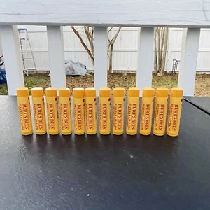 Lot Of 12 Burt’s Bees Beeswax Lip balm with Vitamin E & Peppermint Free Shipping - Picture 1 of 2