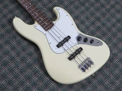 1990s Fernandes Japan Jazz-Style J Bass White! MIJ! w/Fender gigbag - Image 1 of 4