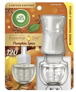 NEW Limited Edition Pumpkin Spice Scented Oil Airwick Plug-in Warmer+2 Refills - Picture 1 of 1