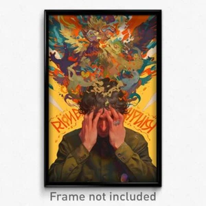 Russian Movie Poster - Man Feeling Vengeful, Handmade Heart Earrings (Art Print) - Picture 1 of 1
