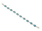 925 Solid Sterling Silver Blue Copper Turquoise Handmade Bracelet -7.7 Inch B