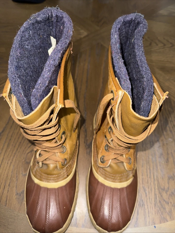 Vintage Premium Sorel Snow Boots Men's Size 9 Wool Cheyenne Rawhide Water Res. - Image 1 of 4