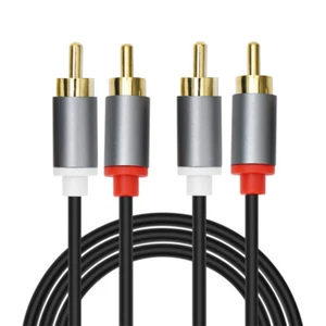 2 RCA to 2 RCA Stereo Audio Cable Cord for Home Theater HDTV Gaming Consoles 2m - Picture 1 of 9
