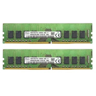 Hynix DDR4 32GB 2X16GB 3200MHz PC4-25600 288-Pins 2RX8 UDIMM Desktop Memory Ram - Image 1 of 4