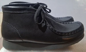 Clarks Originals Boys Kids Wallabee Boots Black Leather Size 13 #15522 - Picture 1 of 13