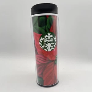 Starbucks Holiday Christmas 2020 Poinsettia Travel Mug w/ Lid Floral Red RARE! - Picture 1 of 7