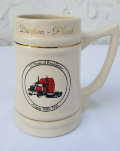 Vintage Peterbilt Beer Mug Stein Ceramic 15 Years of Excellence Denton TX Plant  - Picture 1 of 6