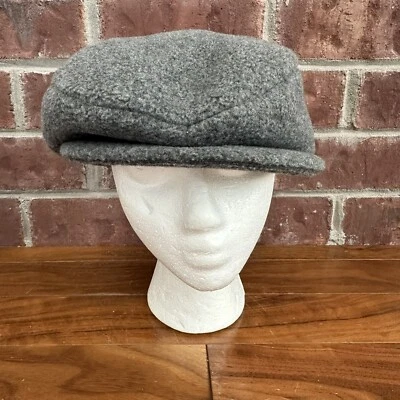 Vintage Polartec Cabbie Newsboy Hat Union Made in USA Size Small Gray Cap Fleece - Image 1 of 4