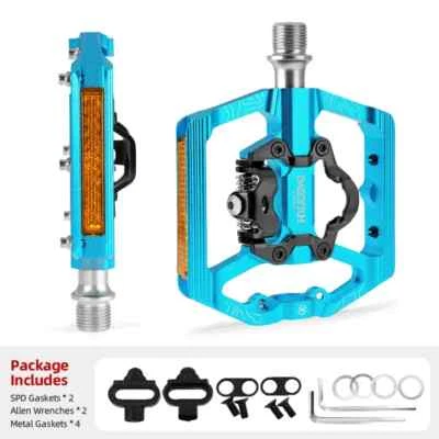 Self-locking MTB Bicycle SPD Pedals 3 Bearings Anti-slip Aluminium Alloy - Image 1 of 4