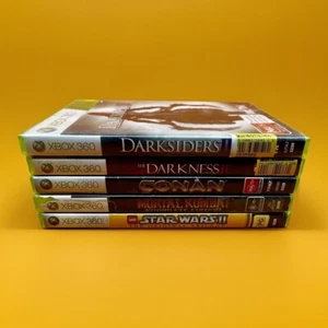 XBox 360 Action 5 Pack Conan Mortal Kombat Darksiders Star Wars 2 The Darkness - Picture 1 of 10