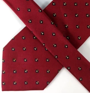 Vintage: Valentini Herren Krawatte, rot mit blauem Karomuster geometrisches Muster, Seide - Bild 1 von 7